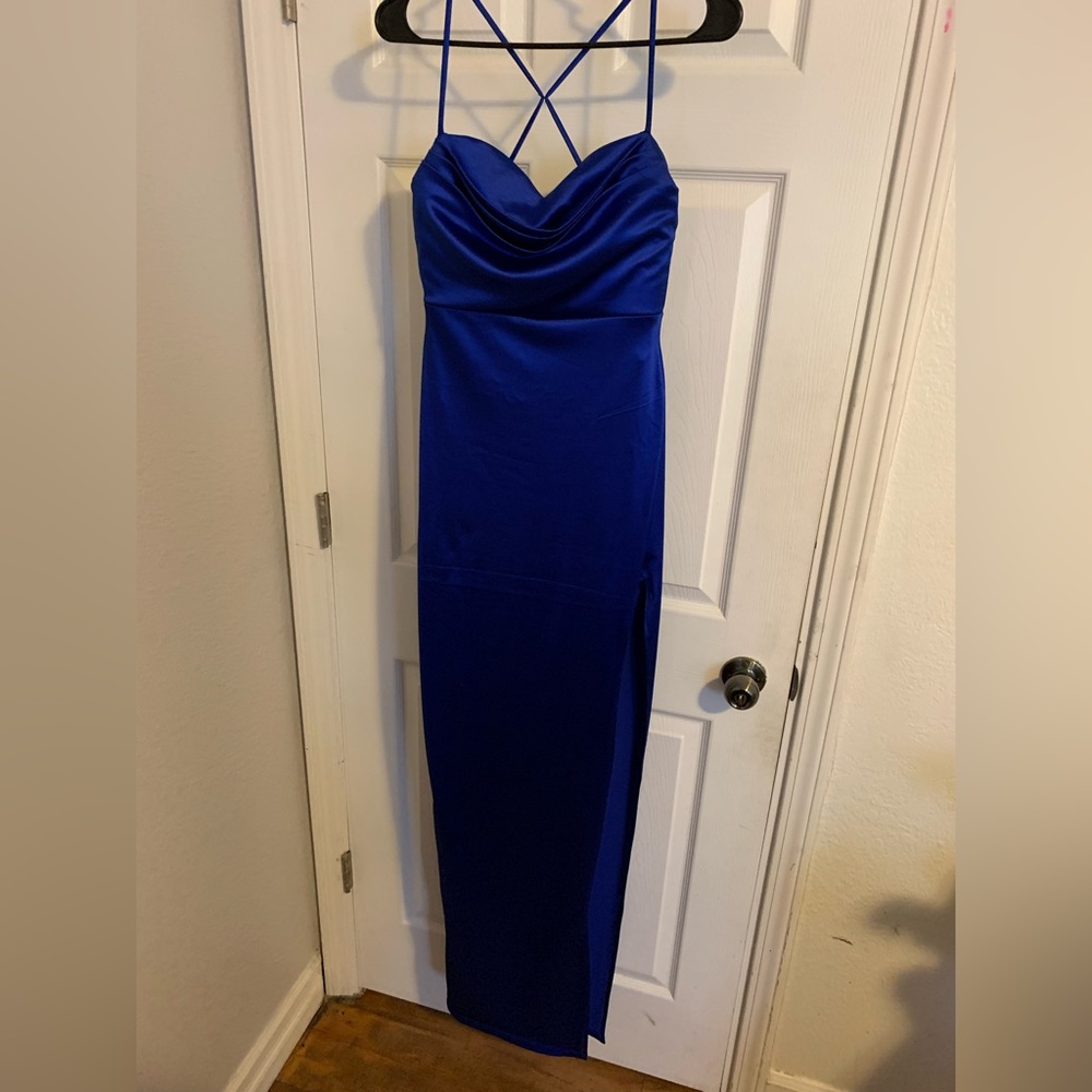 Windsor Lola High Slit Satin dress